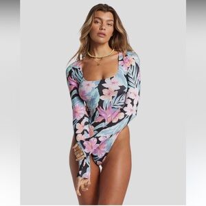 Billabong Nights In Paradise Long Sleeve Rash Vest Swimsuit